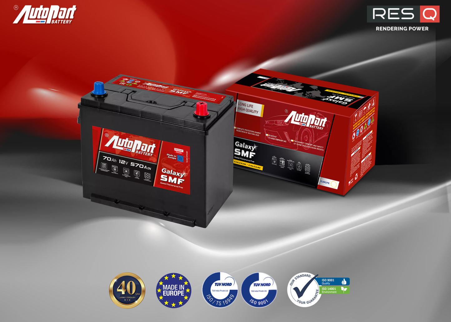 GALAXY SMF BATTERY 60Ah (55D23L)